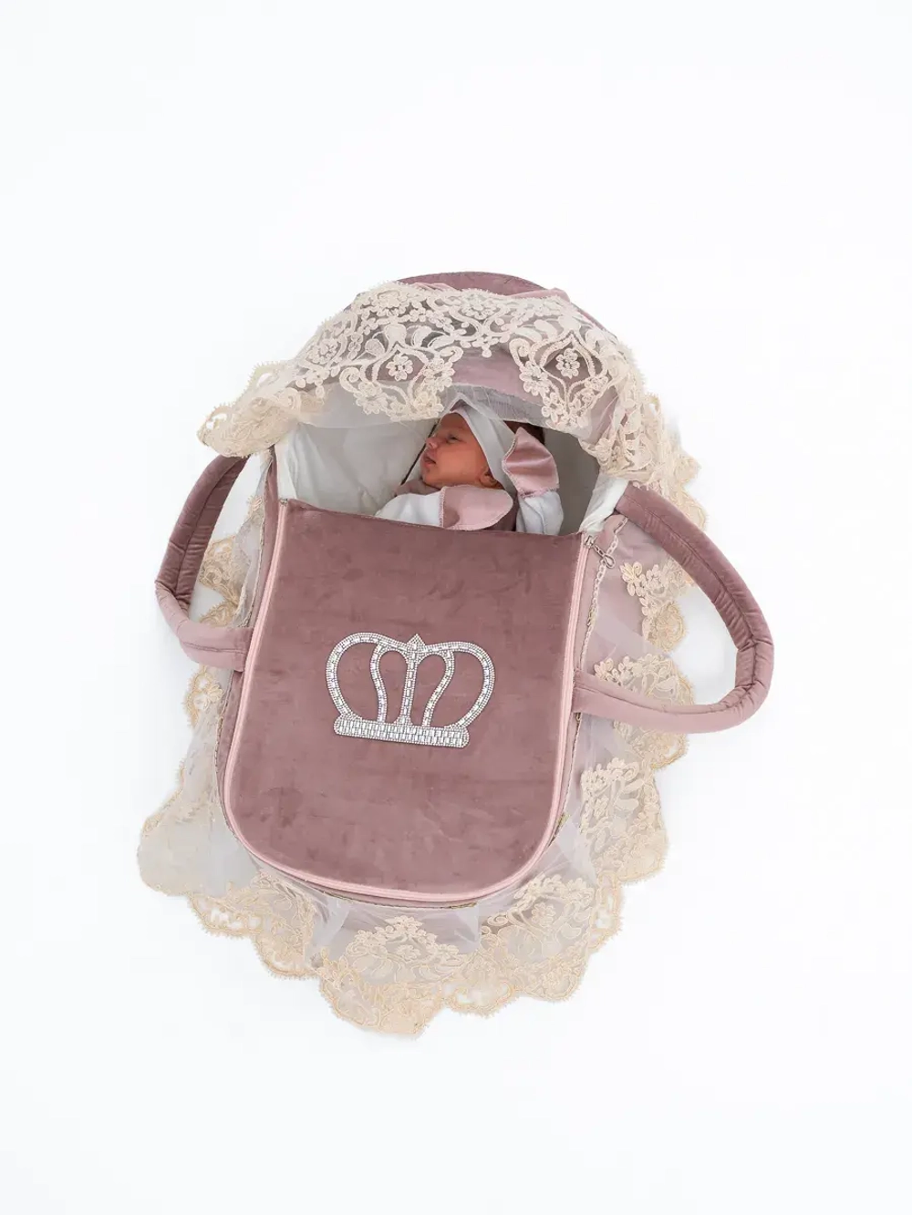 Комплект на выписку новорождённому с переноской зимний