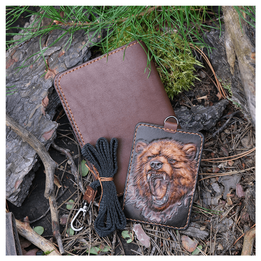 Кожаная обложка для военного билета и картхолдер «Страж - Боевое Сердце»