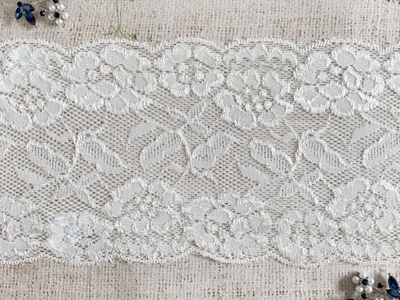 Кружево стрейч, ш. 14 см, молочный