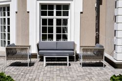 "Касабланка" лаунж-зона плетеная из роупа 4-местная, цвет серый