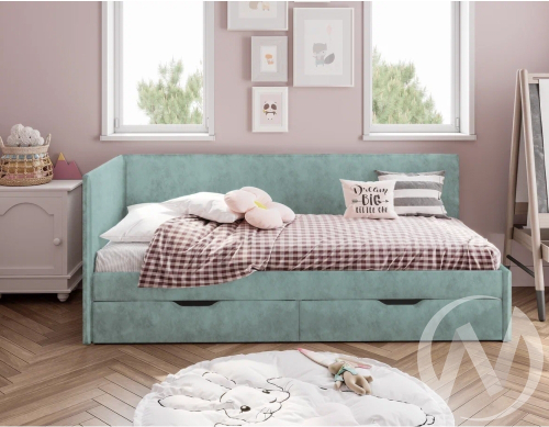 Кровать Лео 0;8 КР-49 (белый/шарли бриз)