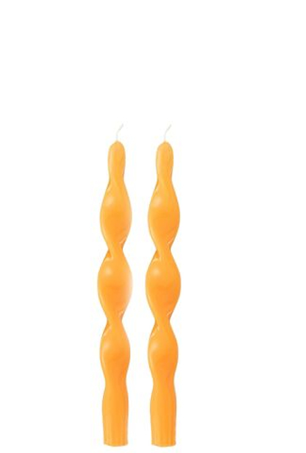 Набор из 2-х свечей "Твист" оранжевые  3 часа горения 7,5x3x26см