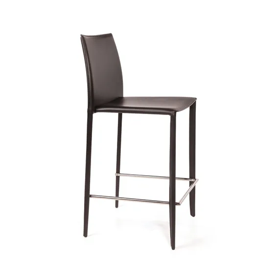 Полубарный стул Rolf черная кожа