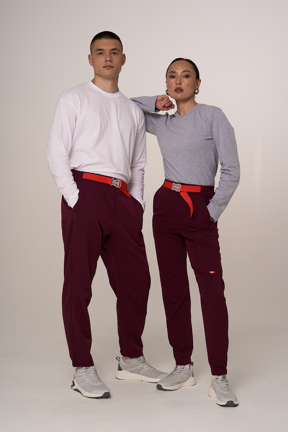 Джоггеры медицинские унисекс Кайтеки, бордо ОЛД