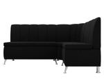 Диван кухонный угловой Кантри правый угол, Черный, Микровельвет, 29450
