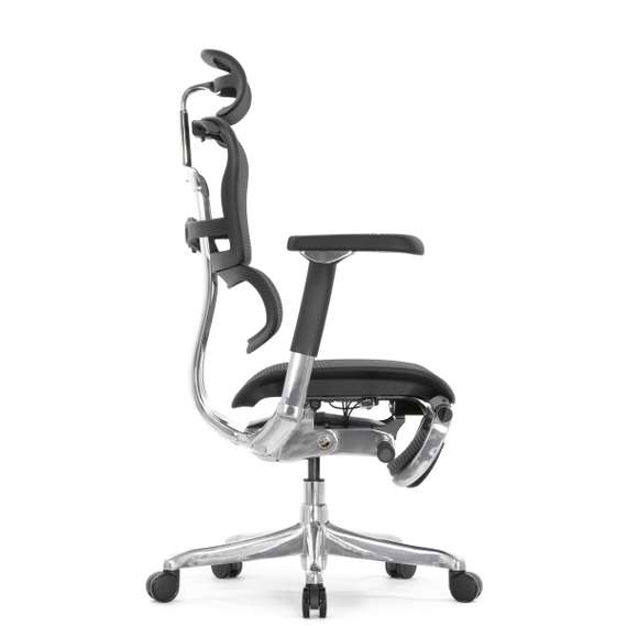 Кресло FALTO Ergohuman Luxury 2 с подножкой ( чёрный каркас /сетка чёрный T-168-B1 Black )