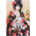 Алмазная мозаика на подрамнике с полным заполнением «МИР ЯРКИХ КРАСОК», аниме красавица, 20*30см