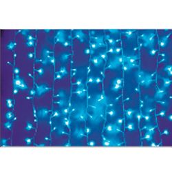GAEM Электрогирлянда занавеска (400 светодиодов, 8 реж свеч, шнур 1,5 м, синяя), L387 W2 H205 см