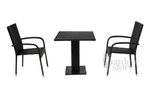 Набор мебели Garden Story Парис мини 4 уп.(2 Стул Garden Storyа Парис "без подушки"+стол 70см 2 уп., каркас черн, ротанг черн