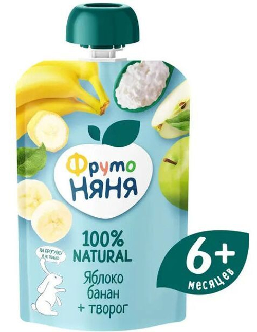 Ф-Н пюре 90гр Яблоко-Банан с творогом