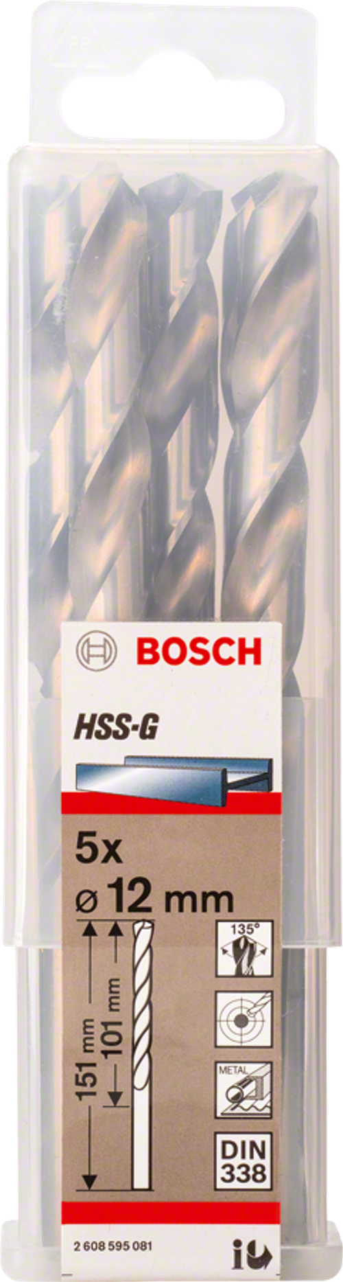 Сверло по металлу HSS-G 12 мм BOSCH 2608595081