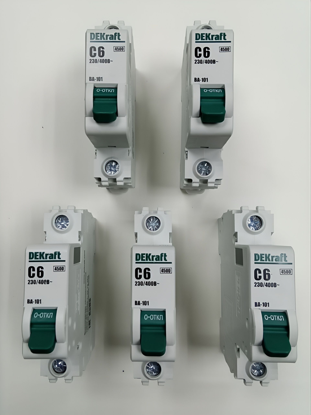 Автоматический выключатель 1-пол. 6А тип C 4,5кА серия ВА-101 DEKraft (5шт)