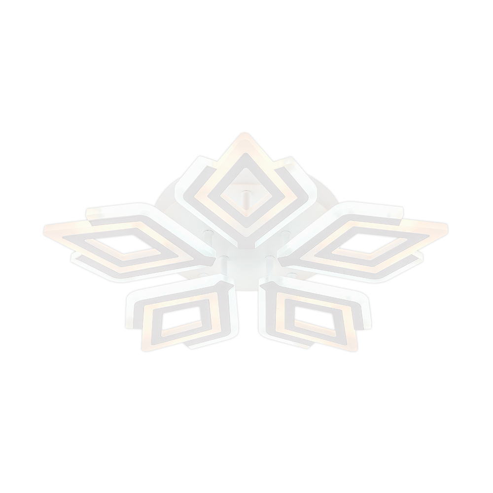 Потолочный светодиодный светильник 85Вт, 6240лм, 3000-6000K, Ra>80, плавная регулировка мощности, изменение цветовой температуры, пульт, металл/акрил, белый