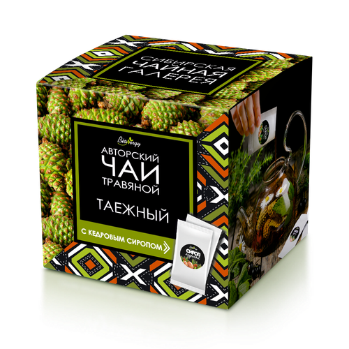 Авторский чай ТАЕЖНЫЙ с сосновой шишкой, розмарином,можевельником, душицей/ 50+40(сироп)г / BioNergi