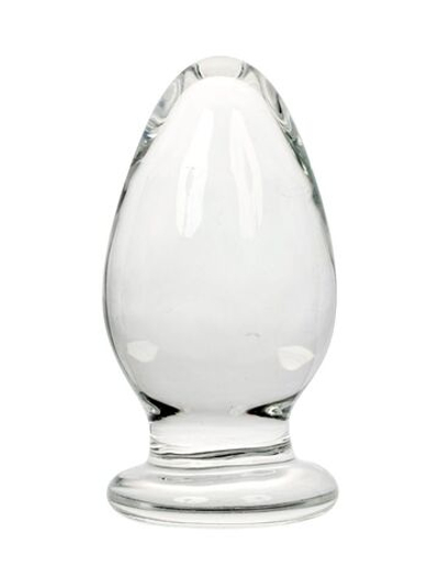Прозрачный анальный плаг из стекла - 8 см. (Цвет: прозрачный)