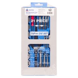 МАСТАК (351-00021C) Набор метчиков и плашек HSS M3-M12, 21 предмет