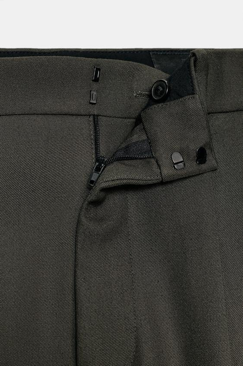 ZARA КОРОТКАЯ ЮБКА СО СКЛАДКАМИ — ZW COLLECTION, ХАКИ