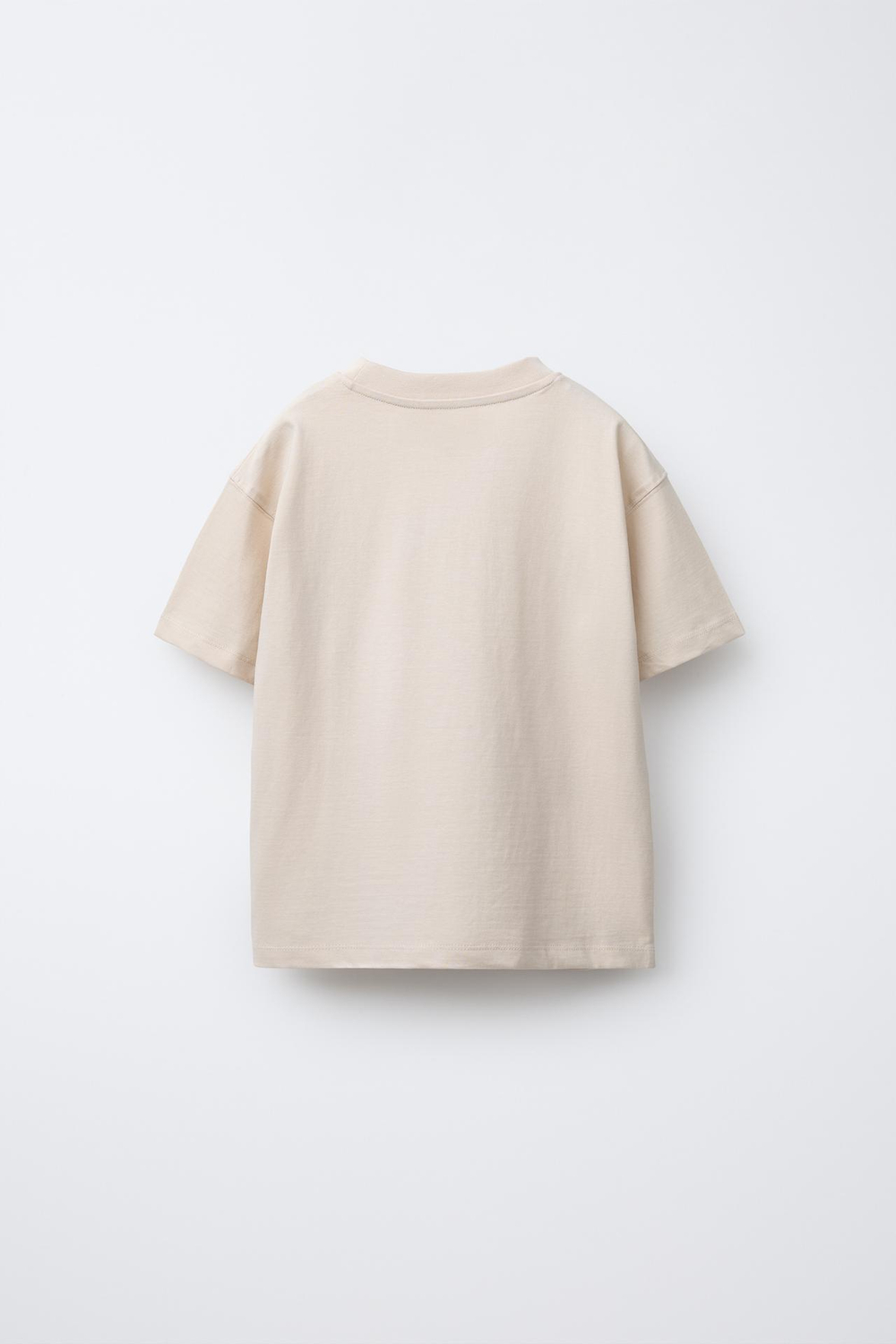 ZARA ФУТБОЛКА С ПРИНТОМ, БЕЖЕВЫЙ