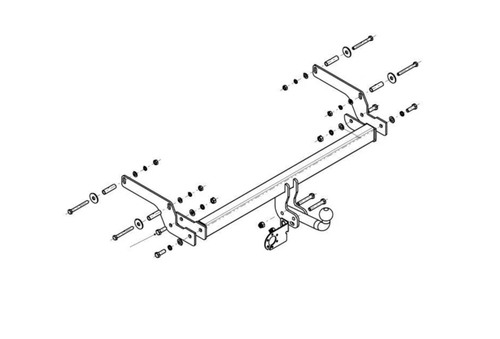 Фаркоп AvtoS для RENAULT LOGAN DACIA (2004) с универсальной электрикой и сертификатом в комплекте, арт.(RN 02+electr)