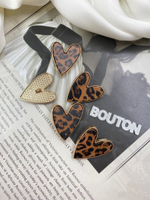 Пуговицы в форме сердца с леопардовым принтом