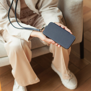 Чехол кожаный Marcel для iPhone 12 Pro Max синего цвета