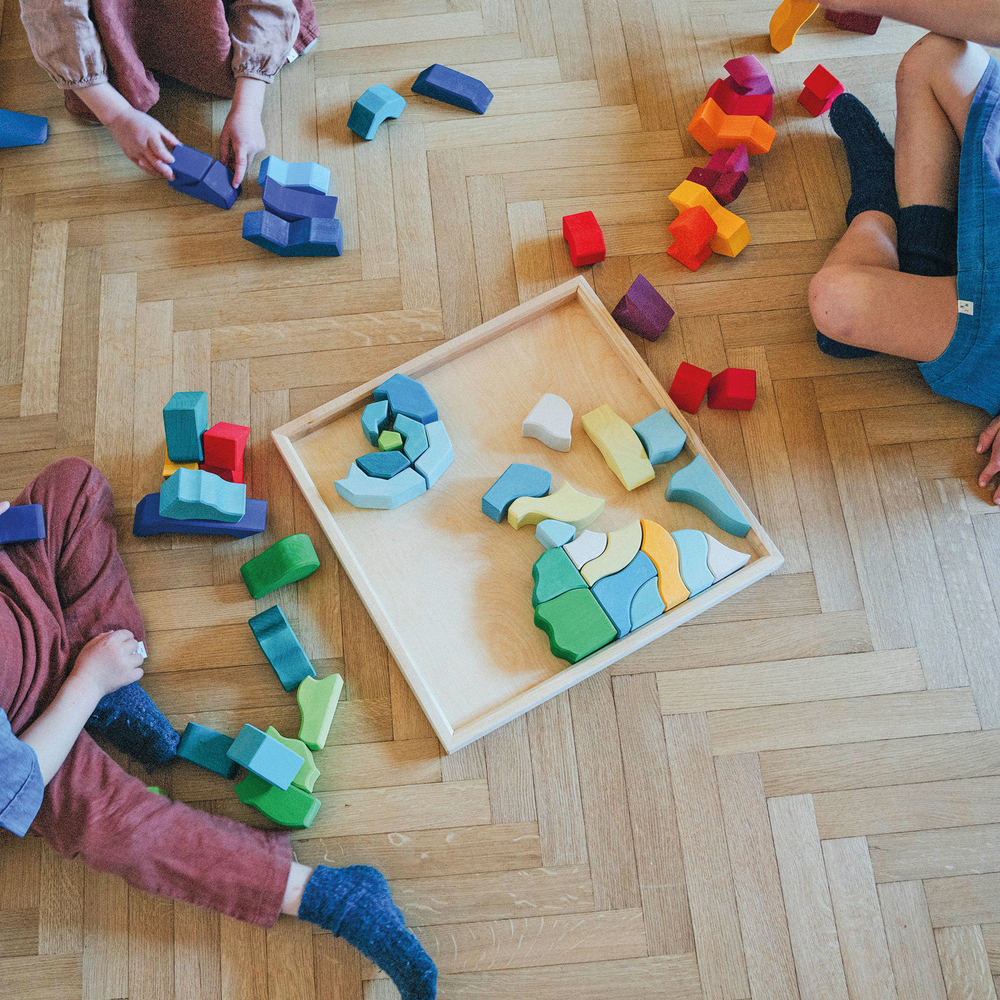 Деревянный конструктор "Темперамент", поддон, 61 деталь