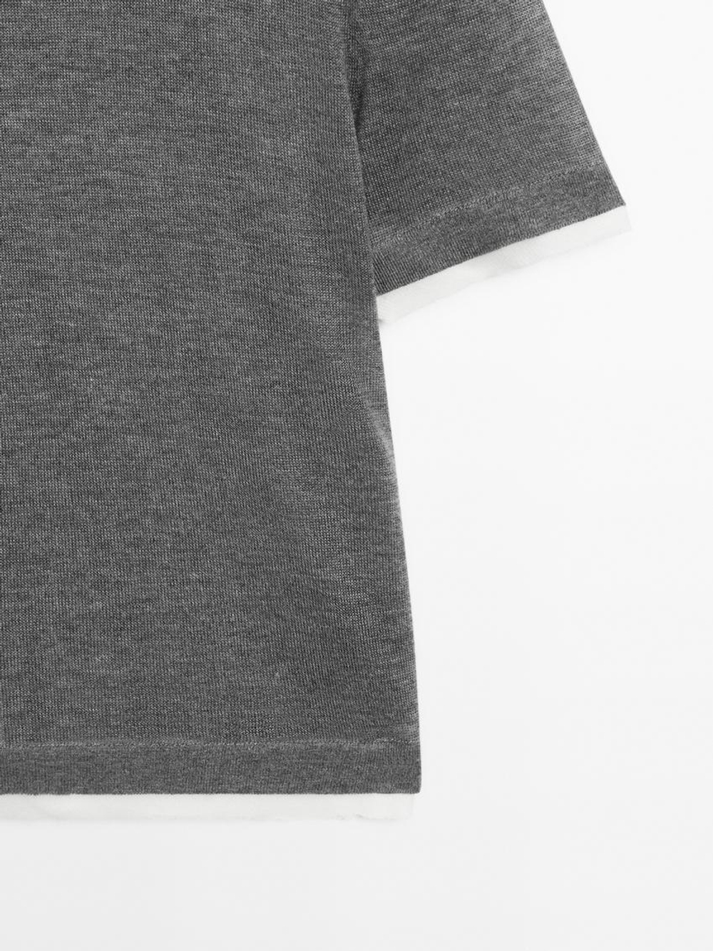 Massimo Dutti Свитер с короткими рукавами, серый