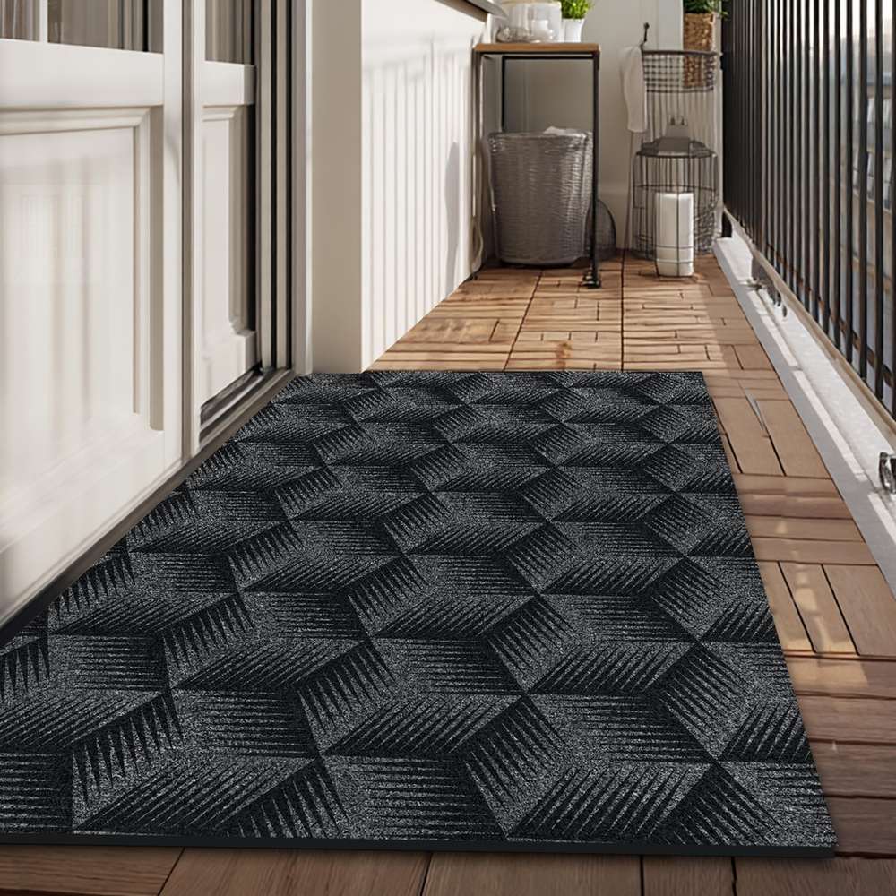 Коврик влаговпитывающий "Фокус" 50*100 см серый, ворс 5мм