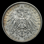 3 марки 1908 года Германская империя (Бавария) серебро