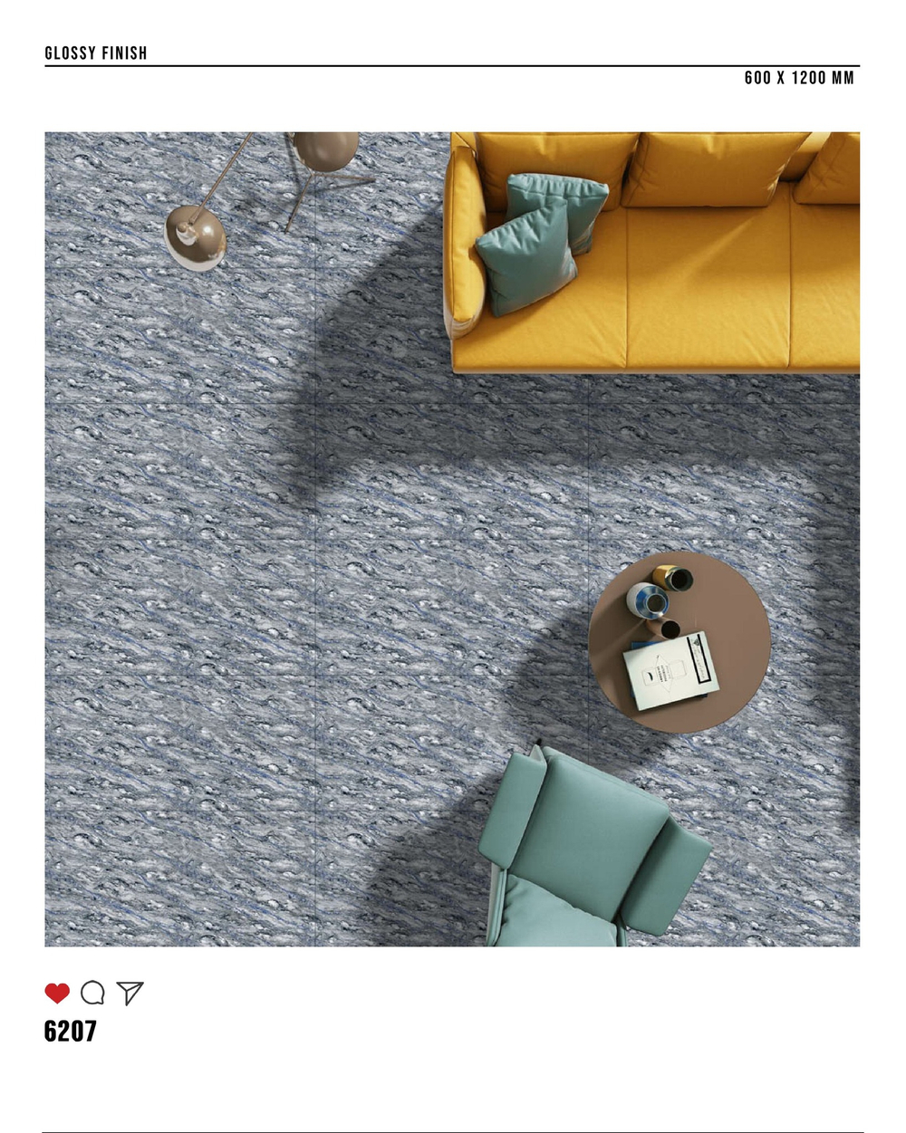 Керамогранит glossy №3 60х120, 6207