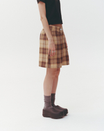 Plaid Boxer Shorts Beige