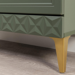 Марион шкаф-витрина 16.397.02 Дымчатый зеленый / Олива шагрень