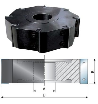 Фрезы со сменными ножами Z4+4