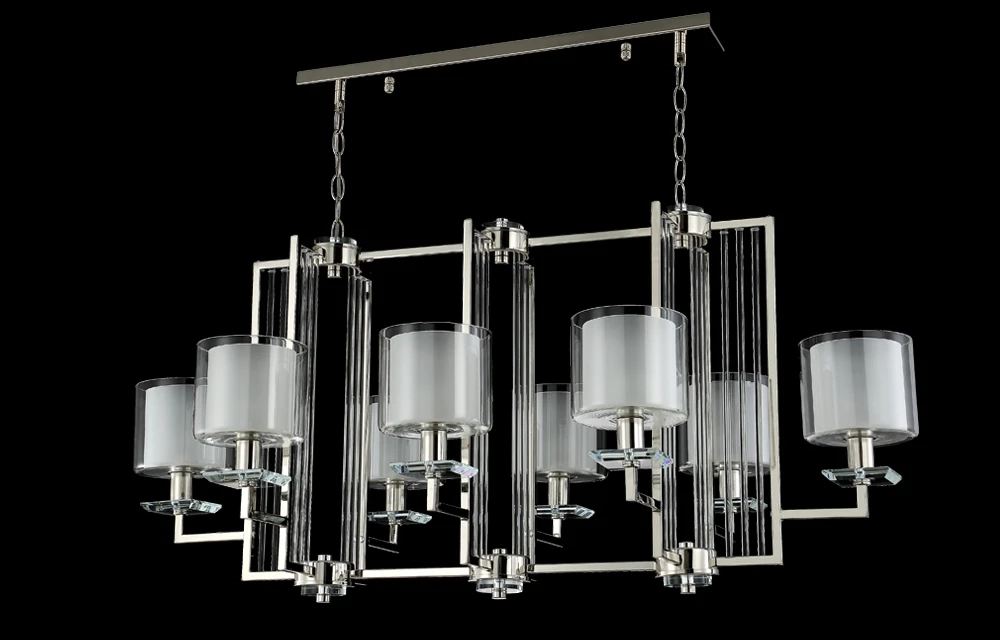 Подвесная люстра Crystal Lux NICOLAS NICOLAS SP8 L1000 NICKEL/WHITE