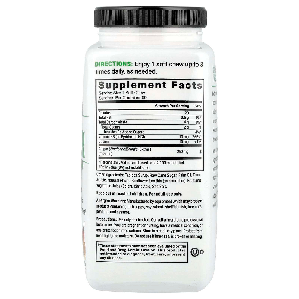 Force Factor, Gentle Ginger ™, мед и лимон, 60 жевательных таблеток