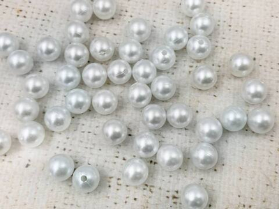 Бусины пришивные под жемчуг, d 10 мм, 50 гр, белый