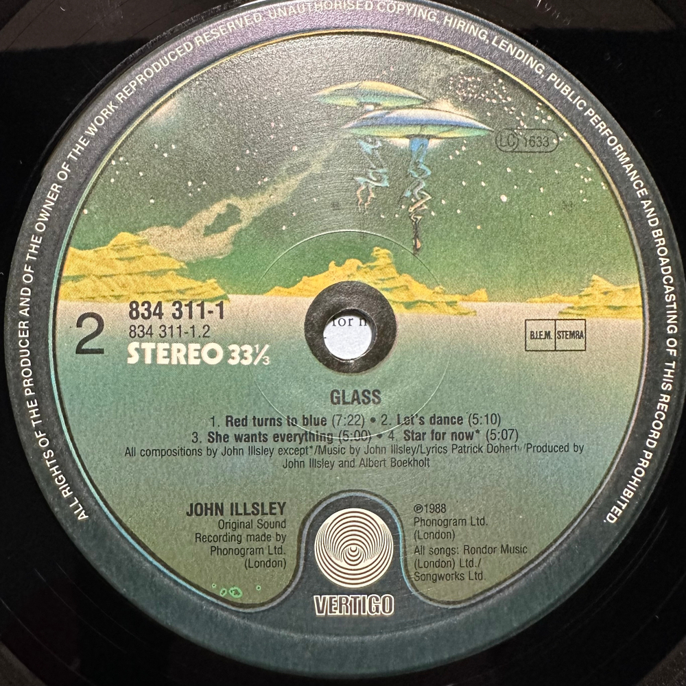 John Illsley - Glass (Европа 1988г.)