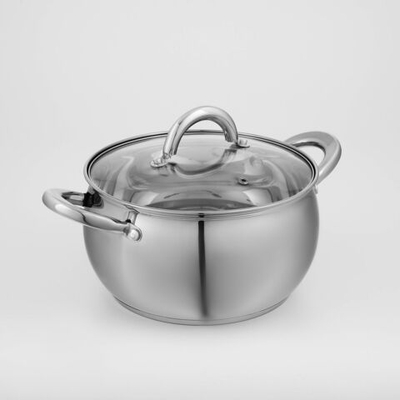 Кастрюля из нержавеющей стали Доляна «Гиперион», 3,5 л, d=20 см, с крышкой (Цвет: не задано)