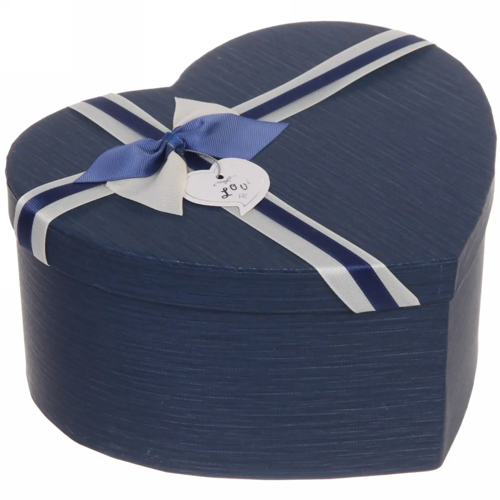 Коробка подарочная «От всего сердца», цвет синий, 23*26*13 см