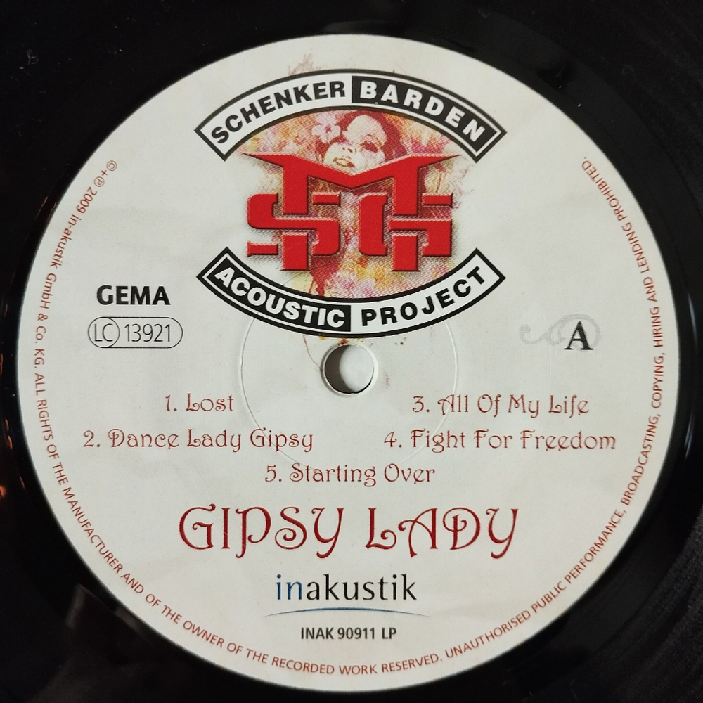Винтажная виниловая пластинка LP Schenker Barden Acoustic Project, MSG Gipsy Lady (Germany 2011)