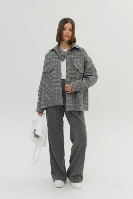 РУБАШКА ВИНСЕ СЕРАЯ КЛЕТКА