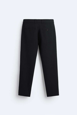 ZARA БРЮКИ КОМФОРТНОЙ ПОСАДКИ ИЗ РЕЛЬЕФНОЙ ТКАНИ, СИНИЙ