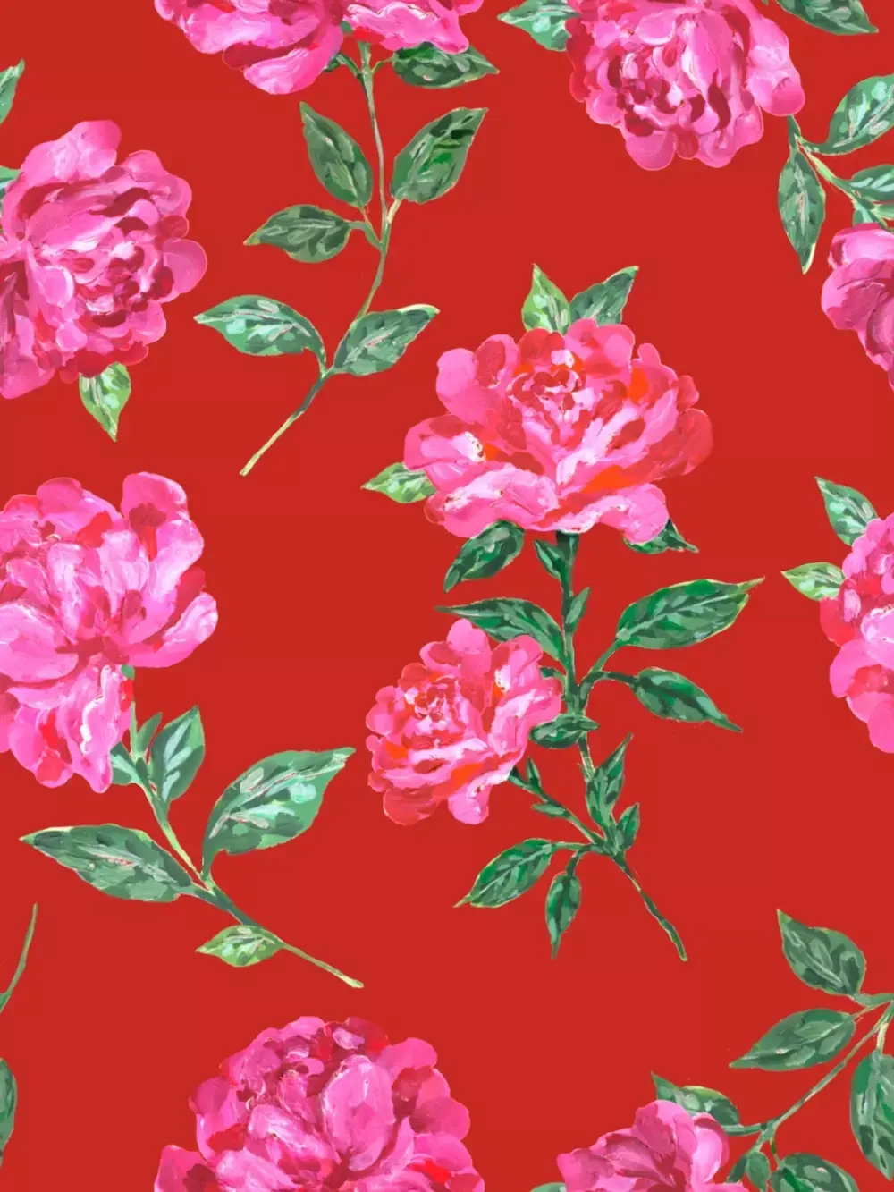 Fifi, платье детское красное с крупными малиновыми цветами