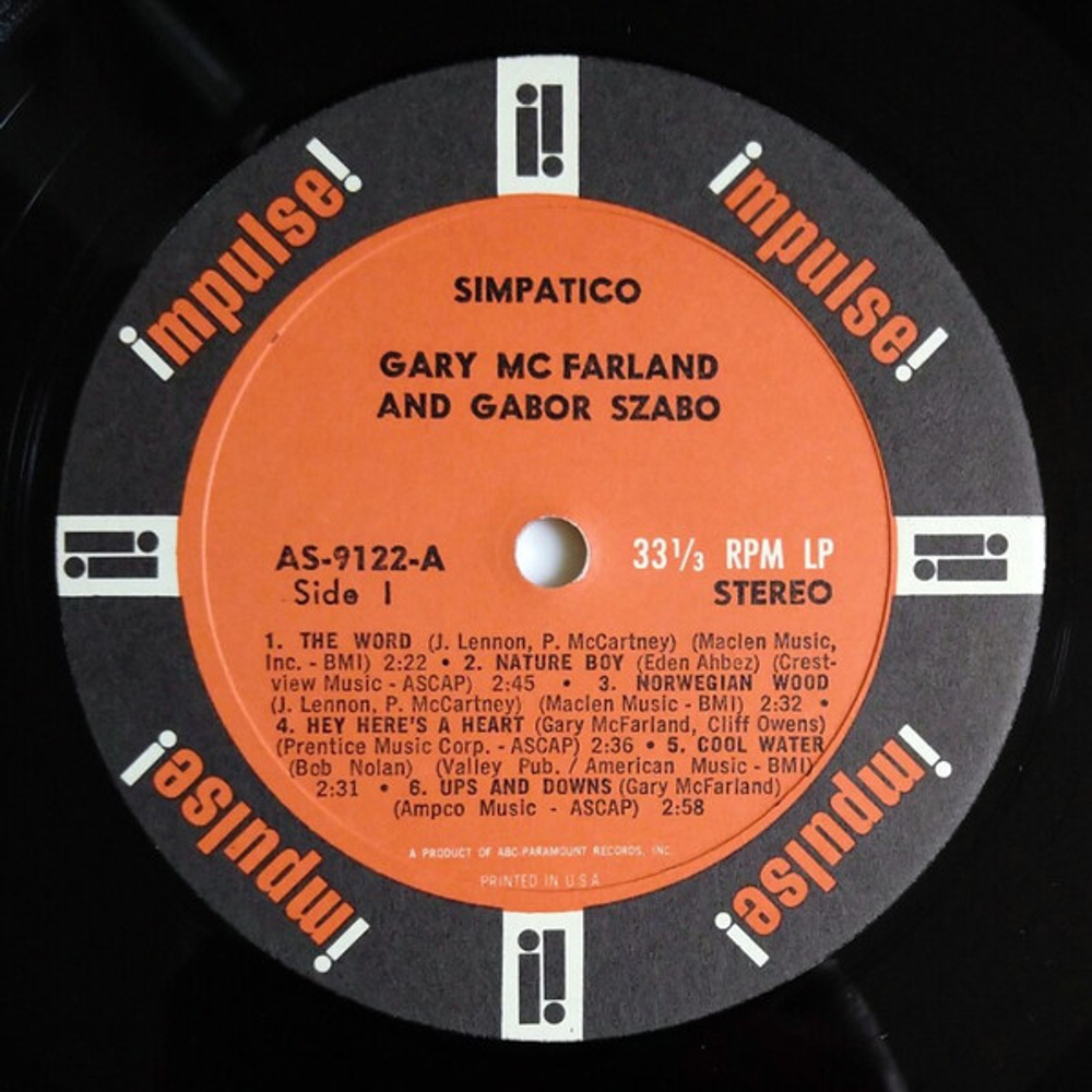 Gary McFarland, Gabor Szabo - Simpatico - US OG Impulse Stereo