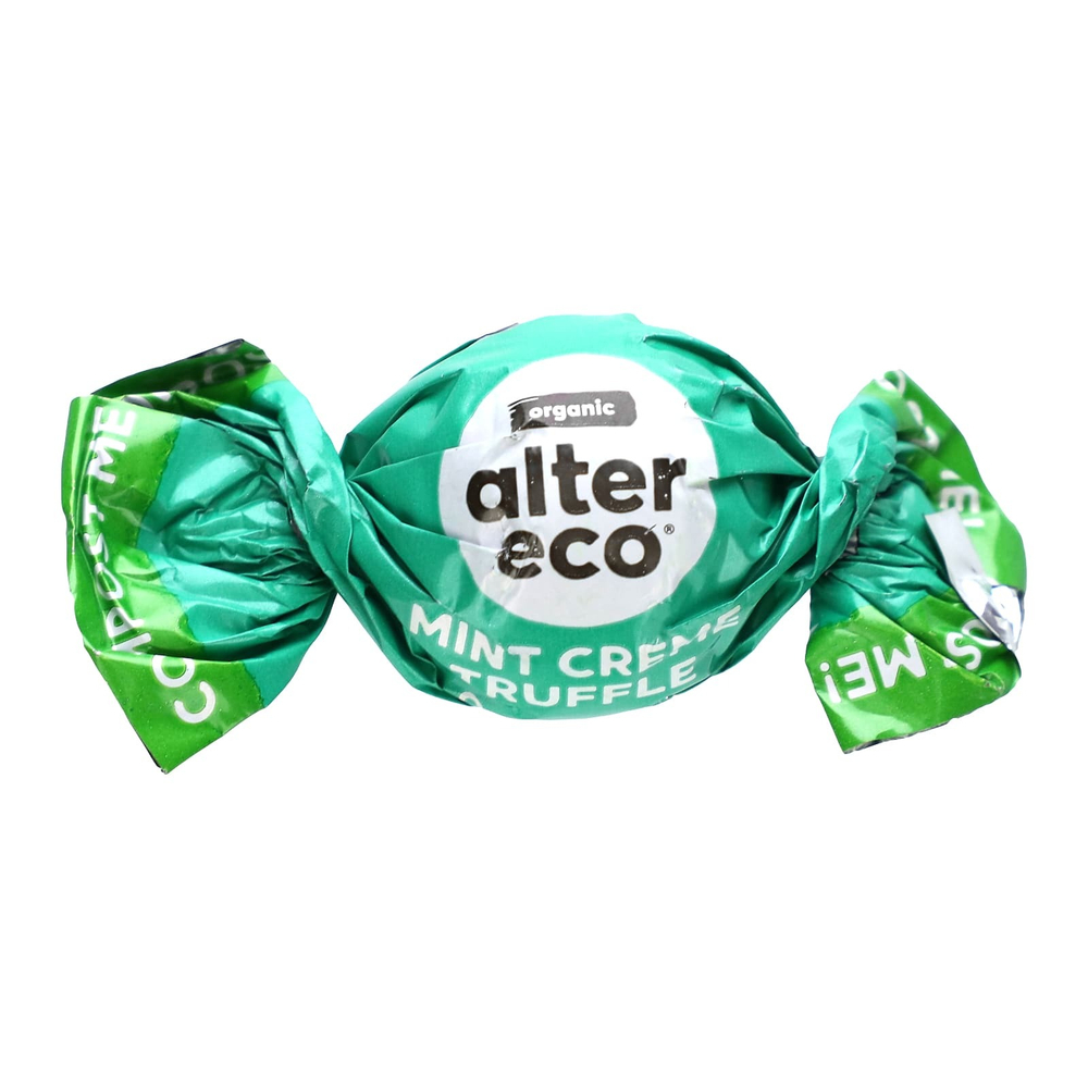 Alter Eco, органические трюфели с мятным кремом, темный шоколад, 120 г (4,2 унции)
