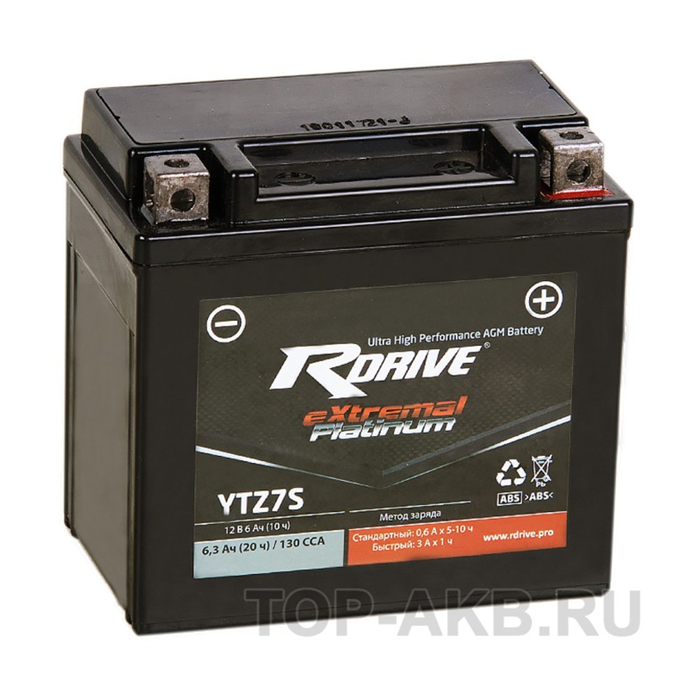 Аккумулятор мото RDRIVE eXtremal Platinum 6,3 А/ч R+