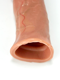 Насадка для увеличения члена в форме фаллоимитатора Sleeve Asia SGAN 3.5X14.5, телесный (3 внутренний диаметр)