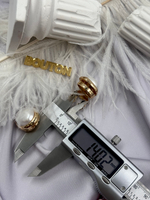 Накладка на пуговицу золотистая с жемчугом неровной формы