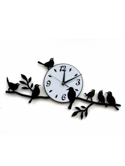 Часы настенные 3d дизайнерские Фигурные для декора стен интерьера оригинальный дизайн (черный / белый / часы;упаковка)