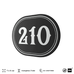 Номерок на дверь квартиры 210, для кабинета, офиса, шильдик 9 х 7 см, черный, Айдентика Технолоджи